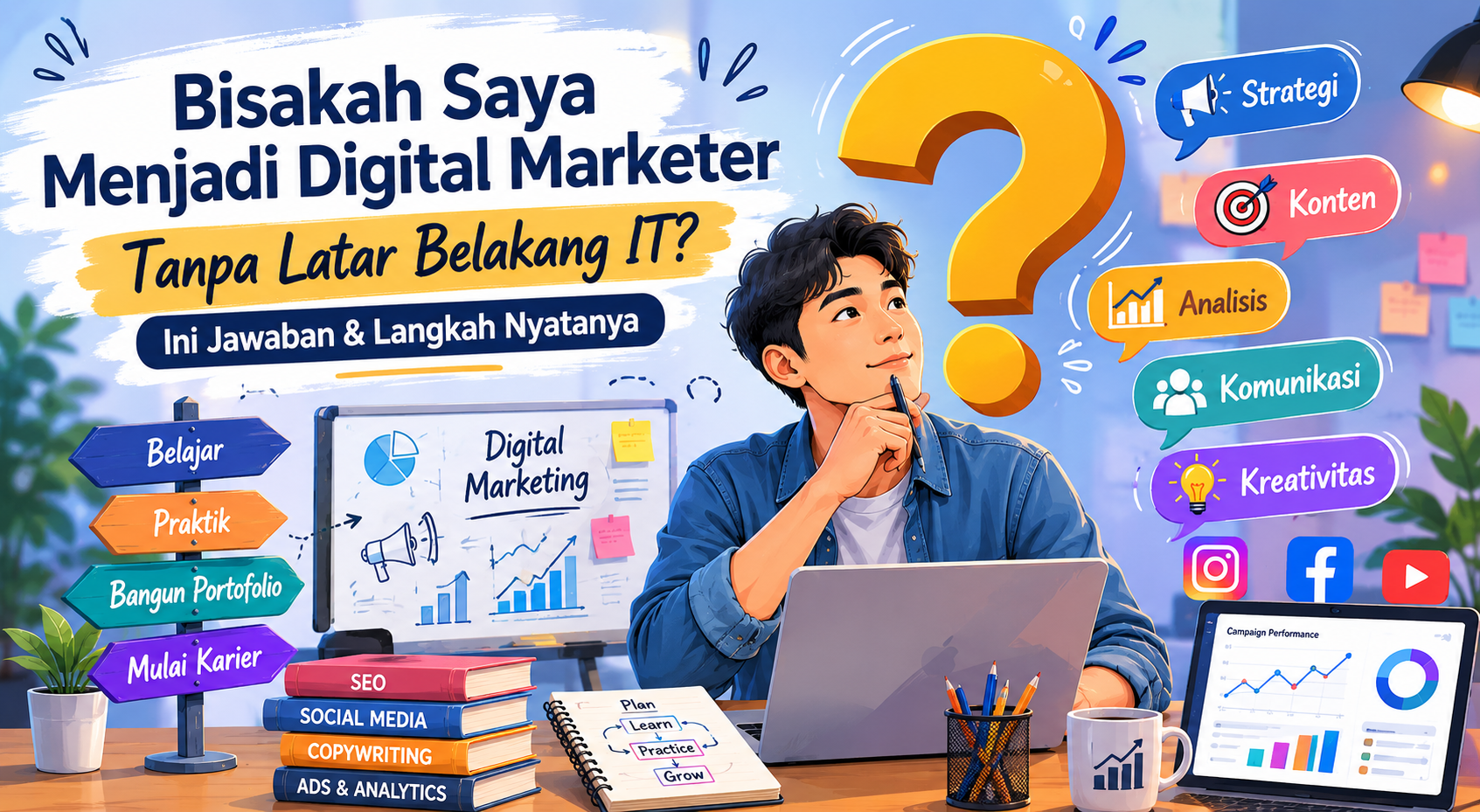 Bisakah Saya Menjadi Digital Marketer Tanpa Latar Belakang IT Ini Jawaban & Langkah Nyatanya