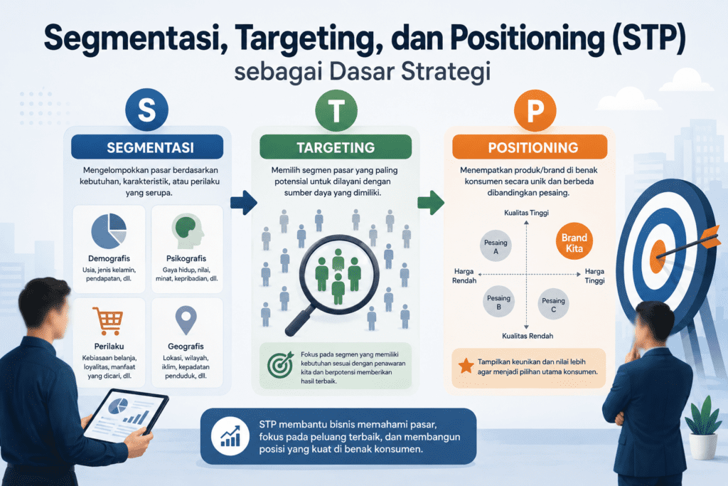 Mengenal STP (Segmentasi, Targeting, dan Positioning) Fondasi Strategi Pemasaran Modern yang Wajib Dikuasai Bisnis