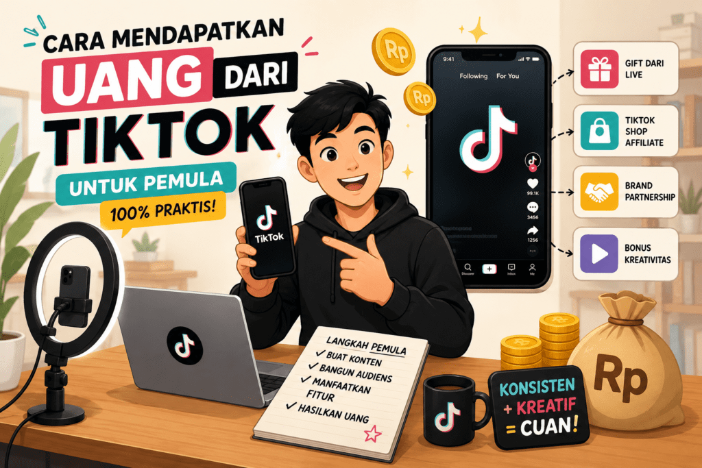 Cara Mendapatkan Uang dari TikTok untuk Pemula (100% Praktis)