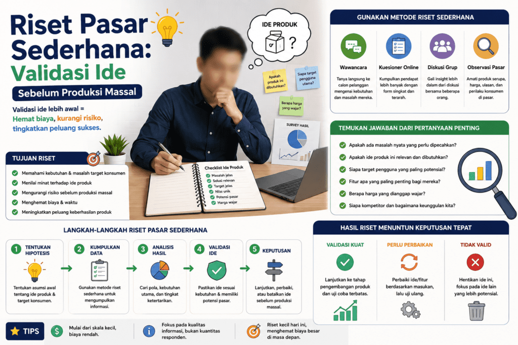 Riset Pasar Sederhana Validasi Ide Sebelum Produksi Massal