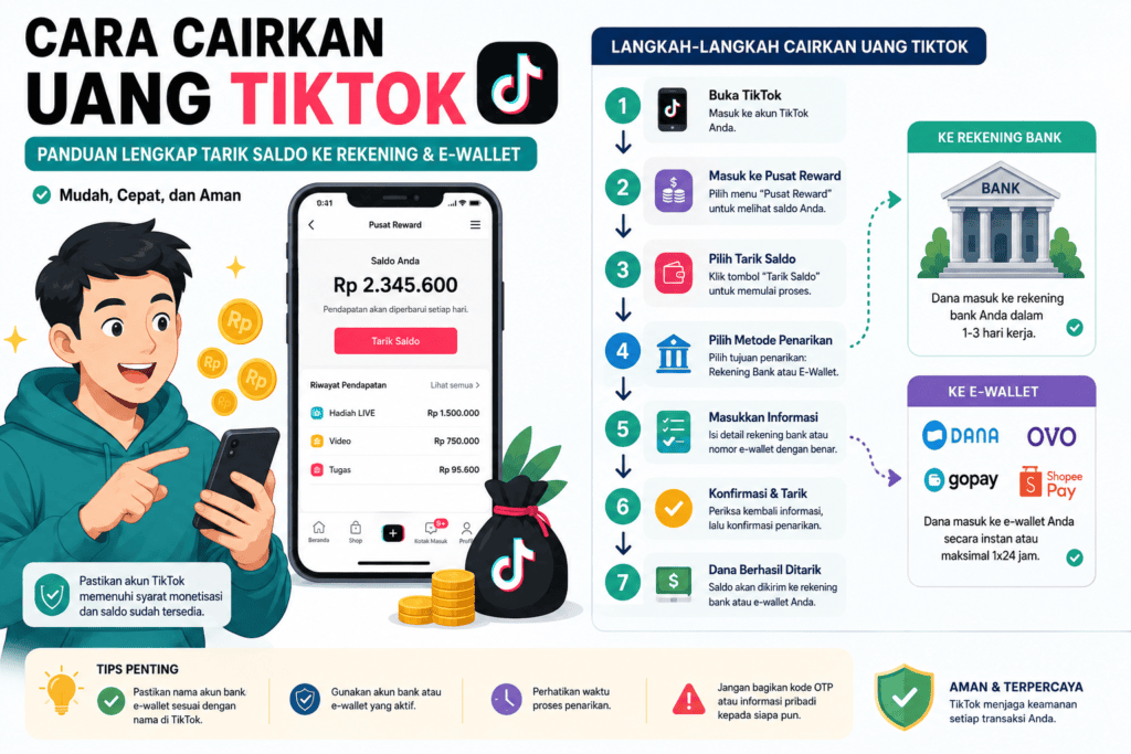 Cara Cairkan Uang TikTok Panduan Lengkap Tarik Saldo ke Rekening & E-Wallet