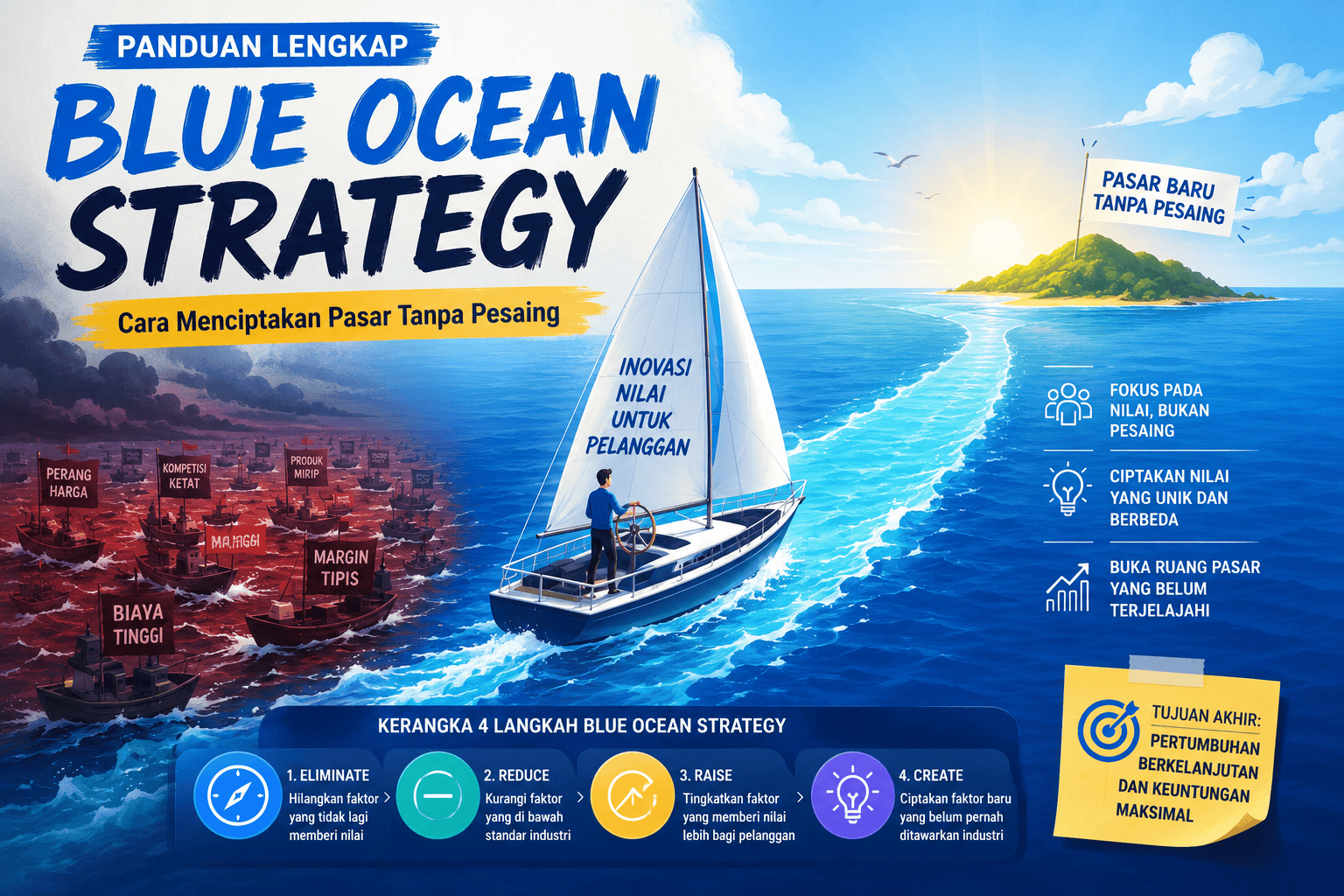 Panduan Lengkap Blue Ocean Strategy Cara Menciptakan Pasar Tanpa Pesaing