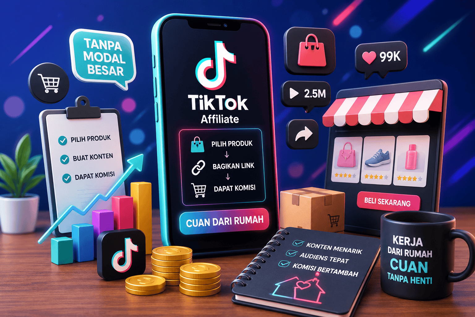TikTok Affiliate Panduan Lengkap Menghasilkan Cuan dari Rumah Tanpa Modal Besar