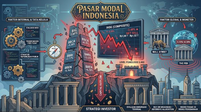 Analisis Pasar Modal: IHSG Menguji Level Psikologis 5.000 di Tengah Sentimen MSCI dan Tekanan Global