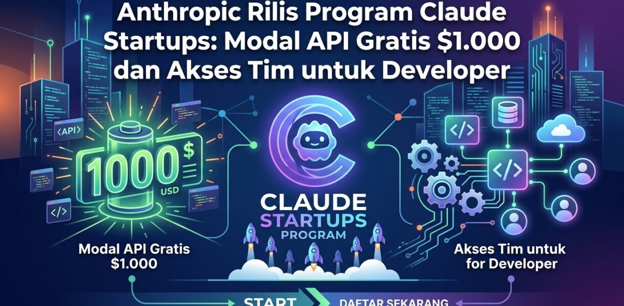Anthropic Rilis Program Claude Startups: Modal API Gratis $1.000 dan Akses Tim untuk Developer