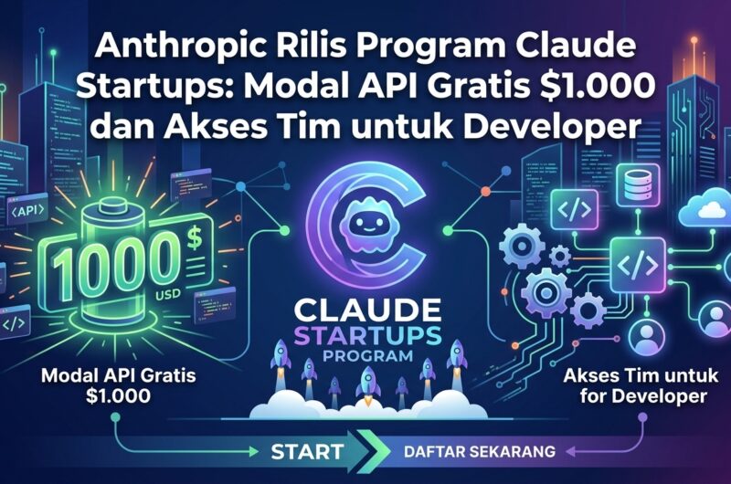 Anthropic Rilis Program Claude Startups: Modal API Gratis $1.000 dan Akses Tim untuk Developer