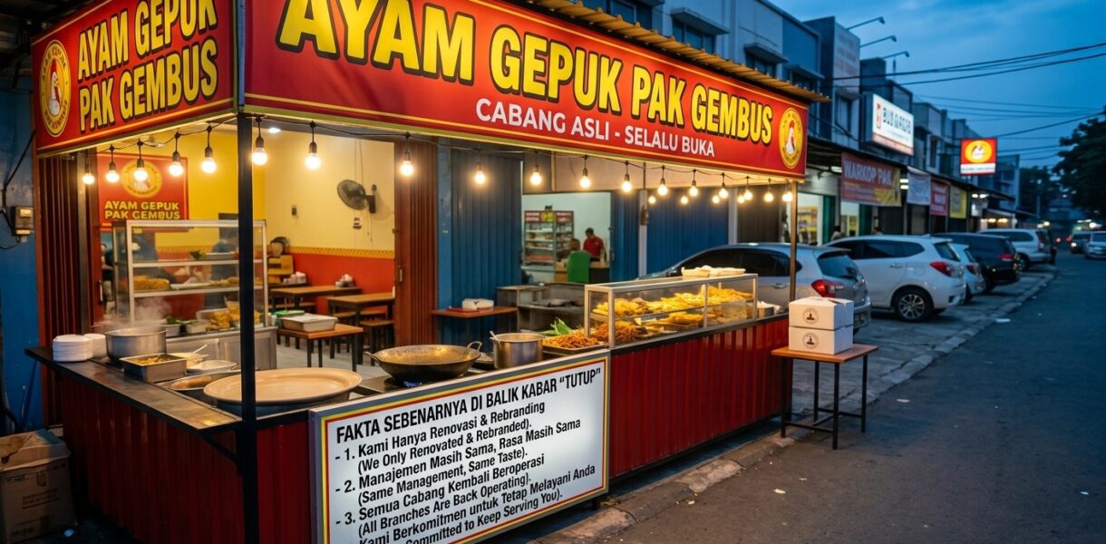 Sempat Bikin Heboh dan Dikira Bangkrut, Ini Fakta Sebenarnya di Balik Kabar "Ayam Gepuk Pak Gembus Tutup"