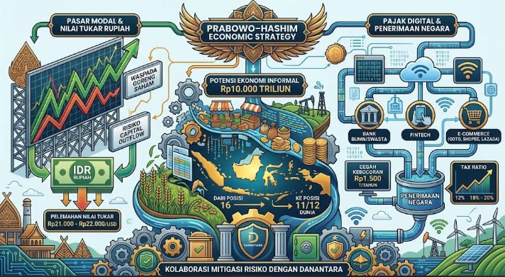 Strategi Ekonomi Prabowo–Hashim: Soroti "Goreng Saham", Pajak Digital, dan Potensi Ekonomi Rp10.000 Triliun