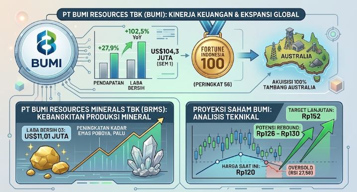 Transformasi dan Kinerja PT Bumi Resources Tbk (BUMI): Lonjakan Laba, Ekspansi Global, dan Prospek Saham
